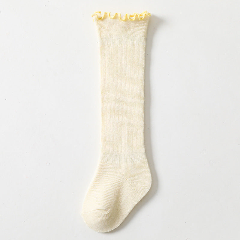 Spring And Summer Children's Socks In The Tube Loose Mouth Fungus Edge Combed Cotton Girls Baby Socks Long Tube Over The Knee Baby Socks - V.I.P Digital Presence