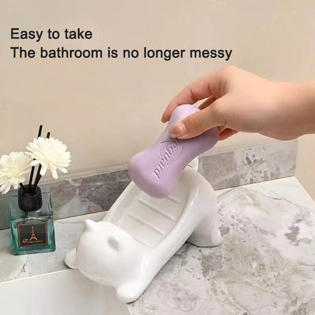 Cat soap box bathroom products bathroom accessories soap dish soap box cute pet cat drainage basket anti slip - V.I.P Digital Presence