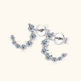 925 Sterling Silver Inlaid Moissanite Stud Earrings - V.I.P Digital Presence