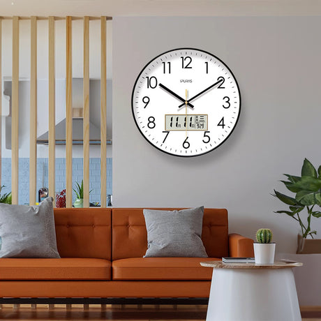 2025 New 10/12/14 - inch Electronic Calendar Wall Clock. Monitors temp & humidity. Dual - display. Mute. Quartz movement. - V.I.P Digital Presence