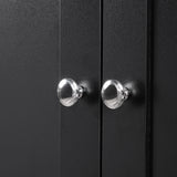 Bathroom storage cabinet, 4-door independent cabinet, adjustable shelf, open multi-layer shelf, black - V.I.P Digital Presence