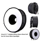 New Ring Softbox Flash Round Flash Softbox Foldable Soft Flash Diffuser Camera