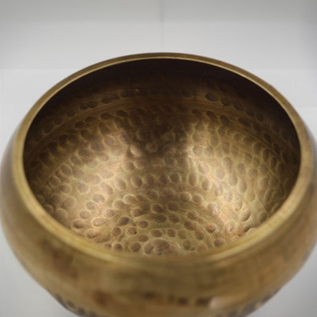 Tibetan brass singing bowl with Sanskrit – handmade meditation instrument for stress relief. - V.I.P Digital Presence