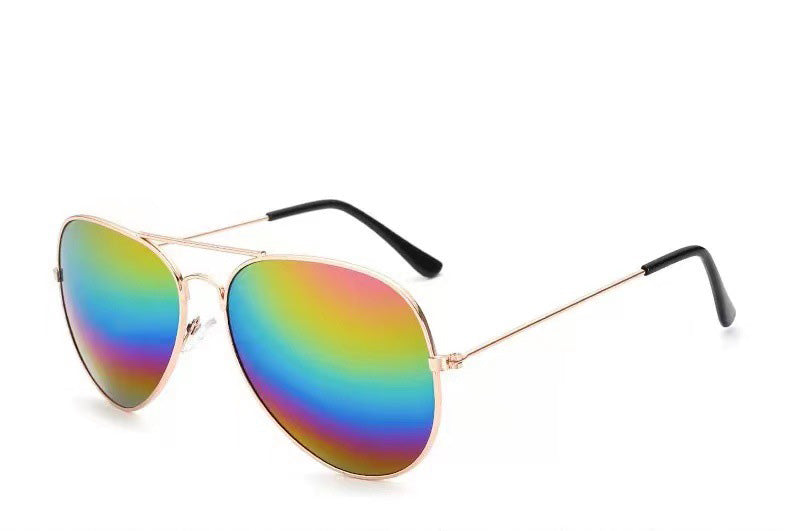Gafas de sol coloridas Toad Glasses Pilot Hombres y Mujeres Modelos 3025 Gafas de sol reflectantes con película de color