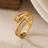 European and American luxury high-end ring for women, niche geometric opening ring, new - V.I.P Digital Presence