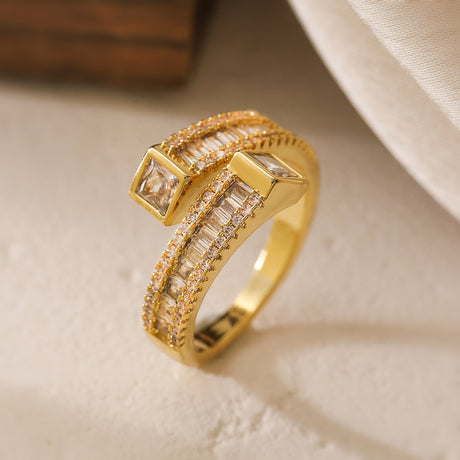 European and American luxury high-end ring for women, niche geometric opening ring, new - V.I.P Digital Presence