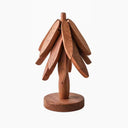Wooden Christmas Tree Folding Coaster Black Walnut Thick Seat Adiabatic Pad For Kitchen Desktop Decoration Housewarming Gift - V.I.P Digital Presence
