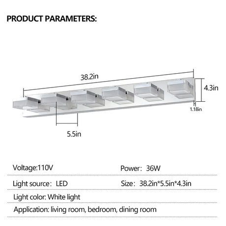 Modern 6-Light Chrome LED Vanity Mirror Light Fixture For Bathrooms And Makeup Tables - V.I.P Digital Presence