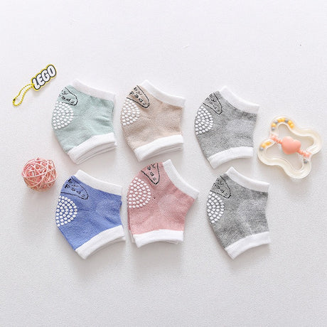3 pairs of cotton children's knee pads, autumn glue dispensing, anti slip baby knee pads, mesh breathable exercise, baby crawlin - V.I.P Digital Presence