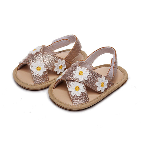 Cross strap small flower children's and girls' sandals, baby and baby comfortable walking shoes - V.I.P Digital Presence