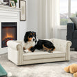Elegant Rectangle Pet Bed for Medium and Large Dogs, Durable Elevated Dog Sofa Bed, Comfortable Dog Couch Beige - V.I.P Digital Presence