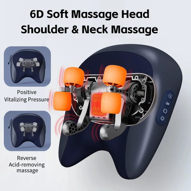 Neck Shoulder Massage Pillow Wireless Electric Car And Home Massager Heating Waist Neck Leg Cervical Shiatsu Kneading Massagers - V.I.P Digital Presence