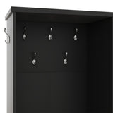 Multi-functional Hall Tree with Storage Shelves Drawers and Cabinet, Elegant Hallway Shoe Cabinet with Bench Modern Black - V.I.P Digital Presence