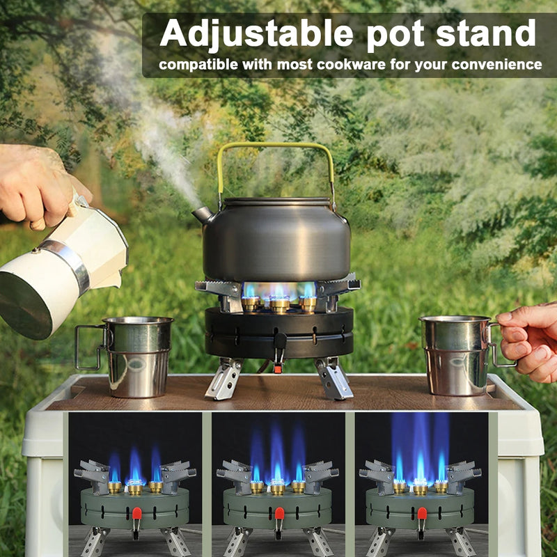 Estufas de encendido electrónico para exteriores, de alta potencia, portátiles, plegables y ajustables, para acampar y hacer senderismo.