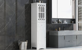 Tall Bathroom Cabinet, Freestanding Storage Cabinet with Drawer and Doors, MDF Board, Acrylic Door, Adjustable Shelf, White - V.I.P Digital Presence