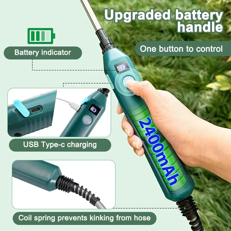 2400mAh Portable Electric Sprayer Wand. 3 nozzles, high - pressure, for garden plant watering. - V.I.P Digital Presence