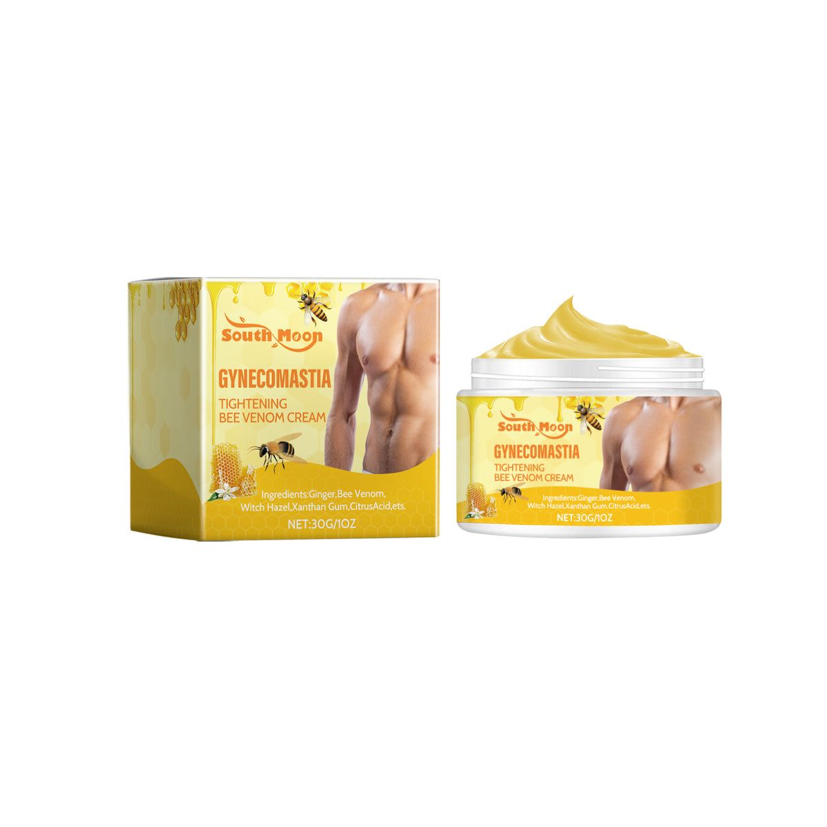 Bee Venom Chest Firming Massage Cream Men's Chest Treatment Firming Chest Massage Body Cream - V.I.P Digital Presence