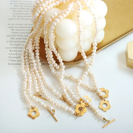 Titanium Steel Pearl Flower Necklace - V.I.P Digital Presence