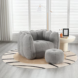 Soft Bean Bag Chair with High Resilient Foam(Chips)for living room and bedroom,Comfortable Square Lazy Sofa with Footstool - V.I.P Digital Presence