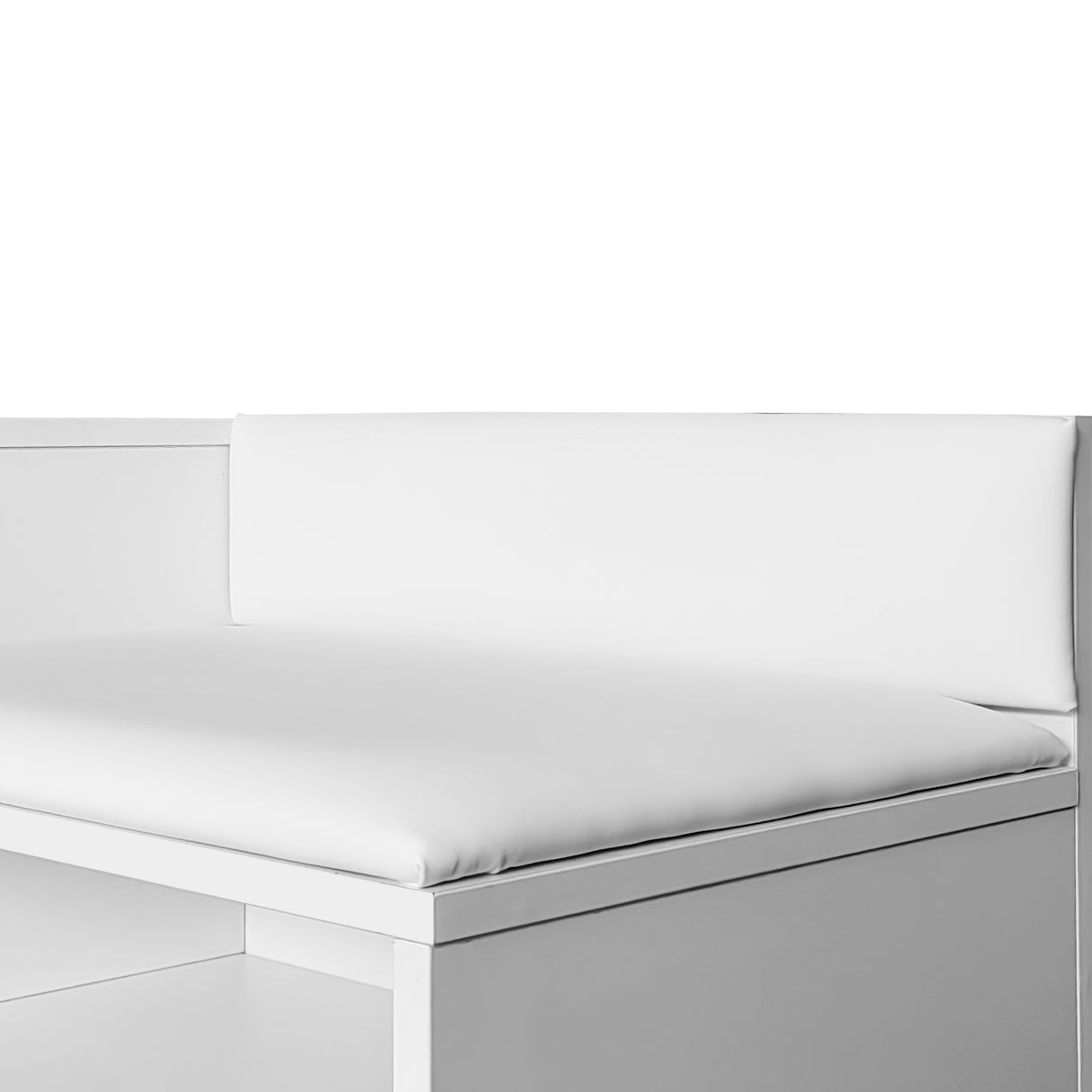 Modern Shoe Storage Bench with Hidden Storage and Upholstered Cushions for Bedside, Living Room and Entryway (White) - V.I.P Digital Presence