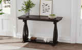 48-Inch Rustic Vintage Console Table --- Farmhouse Style Entryway Table with Open Shelf and Sturdy Construction  (Espresso) - V.I.P Digital Presence