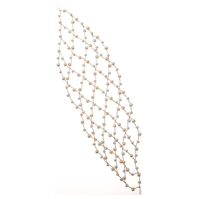 Mesh minimalist pearl hollow headwear - V.I.P Digital Presence