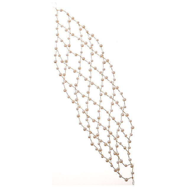 Mesh minimalist pearl hollow headwear - V.I.P Digital Presence