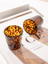 1 Pcs Brown Leopard Grain Cup Glass Transparent Sense Water Cup Tea Cup Coffee Mugs Wine Glasses Drinking Glasses - V.I.P Digital Presence