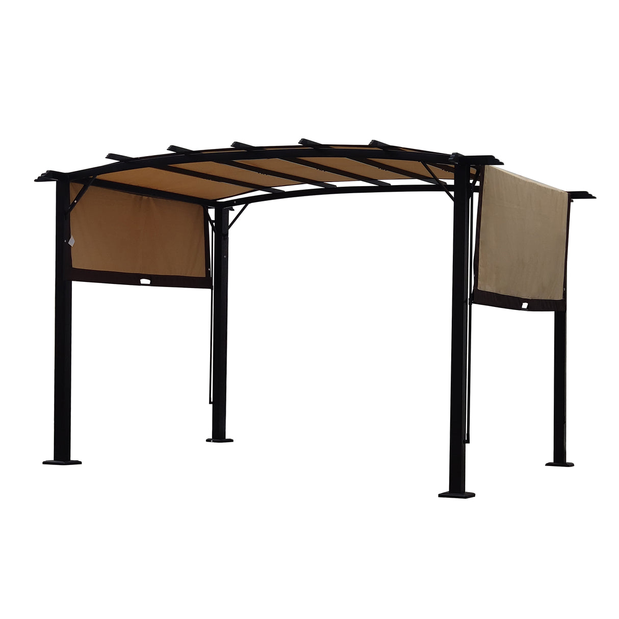 12 x 9 Ft Outdoor Pergola Patio Gazebo,Retractable Shade Canopy,Steel Frame Grape Gazebo,Sunshelter Pergola for Gardens - V.I.P Digital Presence