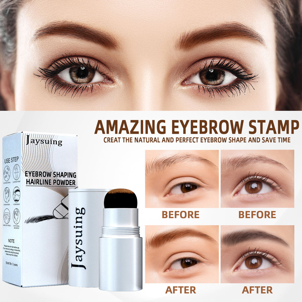 Jaysuing Eyebrow Printing Set Eyebrow Powder Hairline Retouching Eyebrow Shape Portable Hairline Eyebrow Repair Shadow Powder - V.I.P Digital Presence