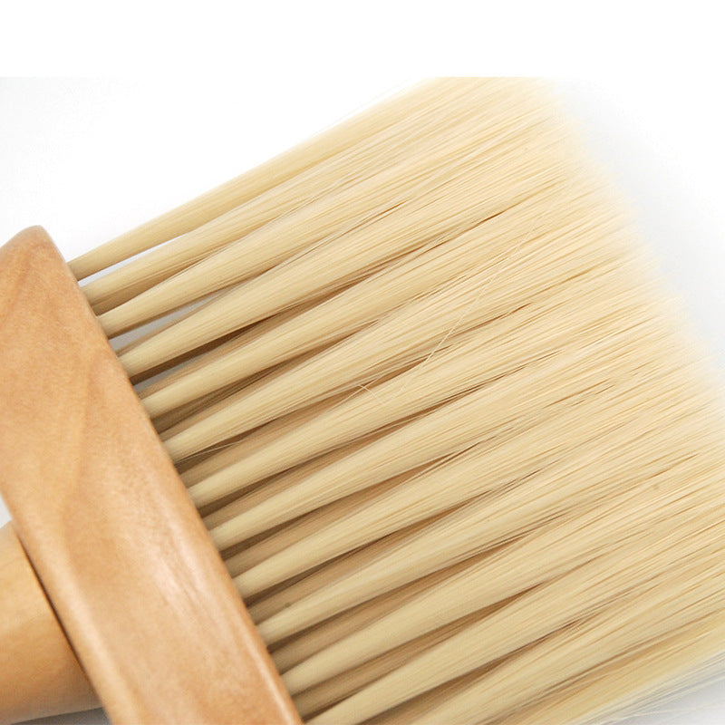 Broken Hair Sweeping Brush Bangs Brush Neck Sweeping Wooden Handle Large Imitation Mane Hairdressing Hairdressing Cleaning Brush - V.I.P Digital Presence