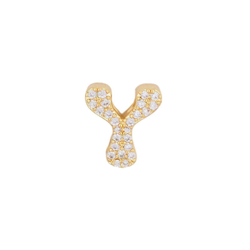 Fashion English 26 letter single pendant gold DIY bracelet necklace accessories - V.I.P Digital Presence