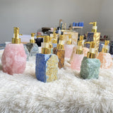 1 PCS Natural Pink Crystal Stone Press Bottle Dispenser 30ml Liquid Dispenser Shower Gel  Wash Light Luxury Bathroom Accessory - V.I.P Digital Presence