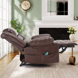 Breathable Leather Massage Recliner Chair Manual Living Room Reclining Sofa - V.I.P Digital Presence