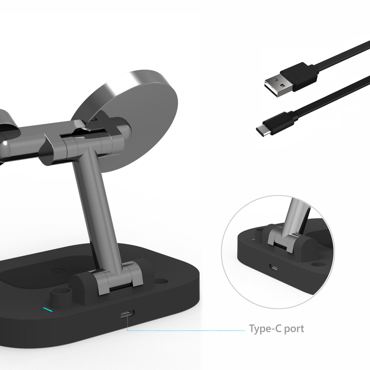 Vertical Magsafe Magnetic Folding Three-in-one Stand Mobile Phone Watch Headset 1 Generation Pen Four-in-one Wireless Charger - V.I.P Digital Presence