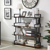 4-storey office bookshelf, rural wooden metal bookshelf, independent open bookshelf, industrial high angle bookshelf - V.I.P Digital Presence