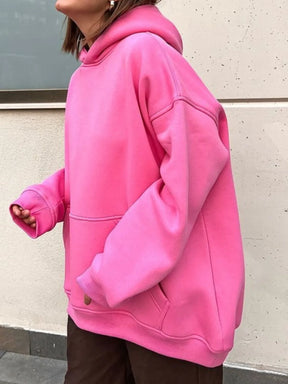 Pocketed Dropped Shoulder Long Sleeve Hoodie - V.I.P Digital Presence