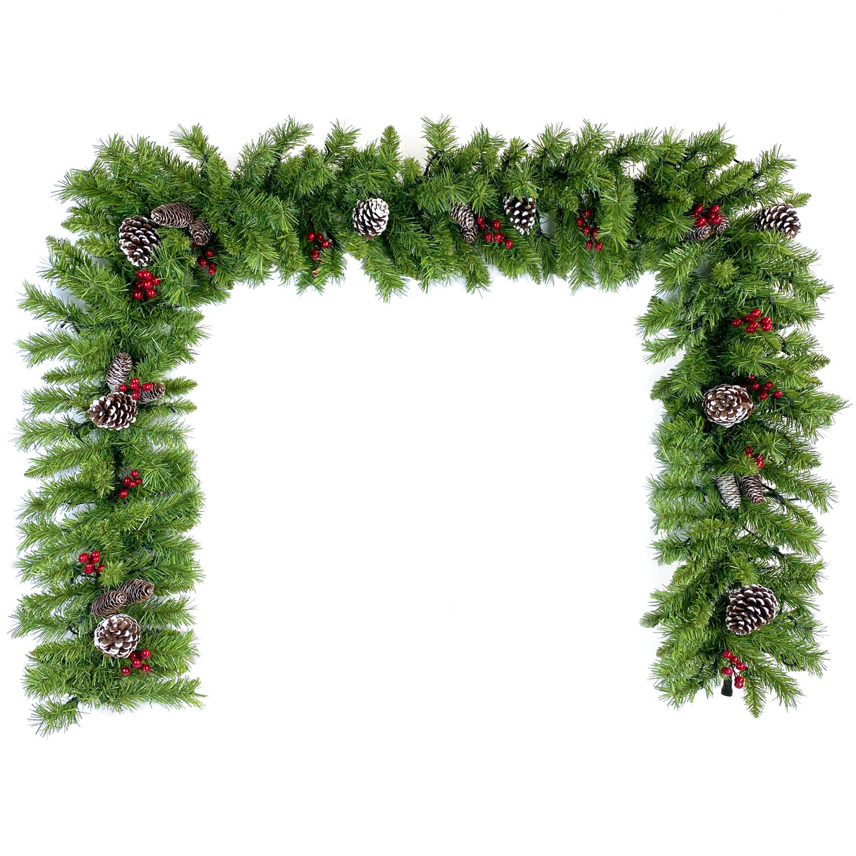 Christmas Tree Artificial Christmas 4-piece Set, including flower wreath, flower wreath, and 2 entrance trees, with LED lights - V.I.P Digital Presence