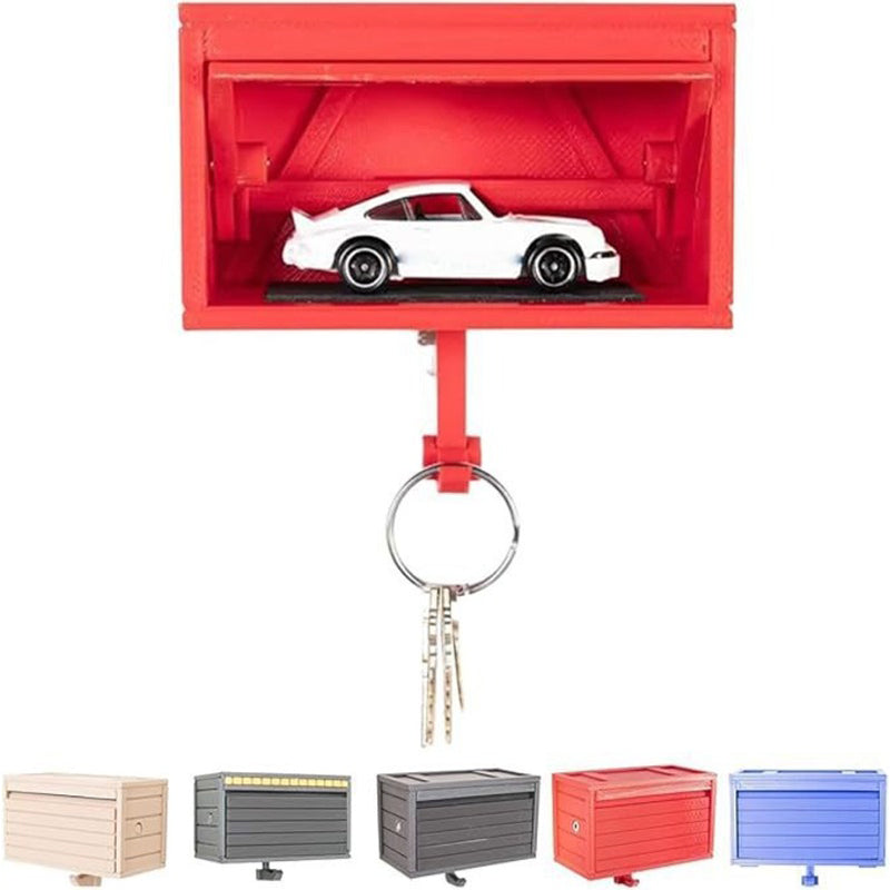 Space-saving wall wooden key holder, home key rack, garage-shaped clothes hook with opening door for hallway - V.I.P Digital Presence