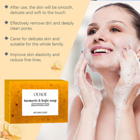 Turmeric & Kojic Soap, Gentle Cleansing Skin Moisturizing Facial Body Care Soap - V.I.P Digital Presence