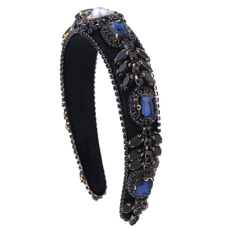 Decorated with colored glass diamond flower headband - V.I.P Digital Presence