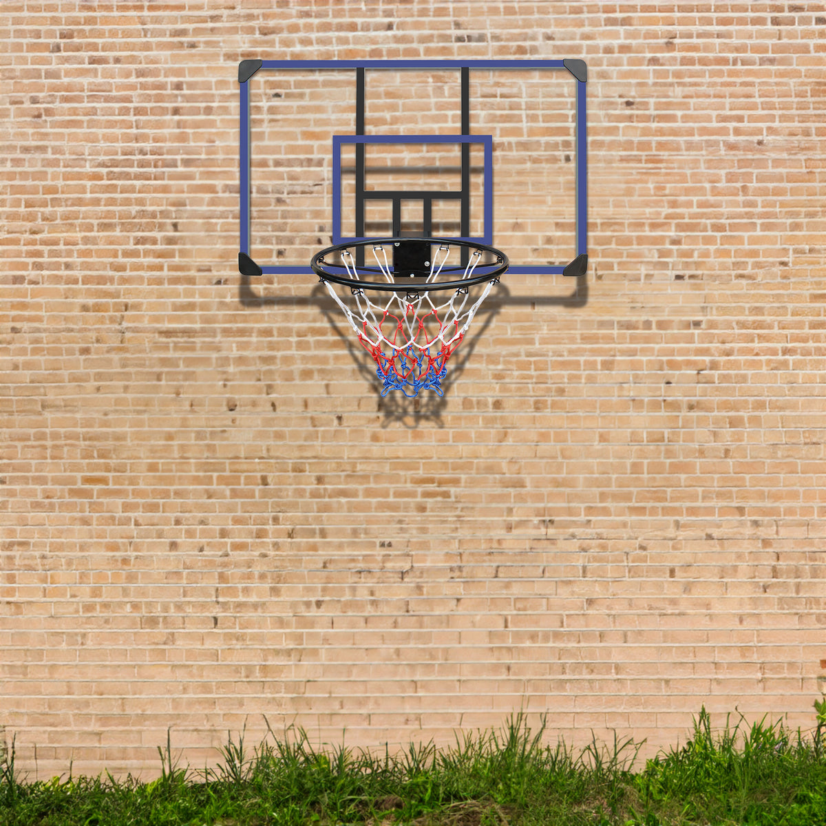 Wall mounted basketball basket, 45 x 29 inch shatterproof back, foldable basketball basket, all-weather mesh fabric - V.I.P Digital Presence