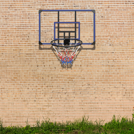 Wall mounted basketball basket, 45 x 29 inch shatterproof back, foldable basketball basket, all-weather mesh fabric - V.I.P Digital Presence