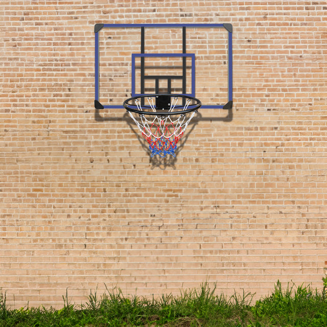 Wall mounted basketball basket, 45 x 29 inch shatterproof back, foldable basketball basket, all-weather mesh fabric - V.I.P Digital Presence