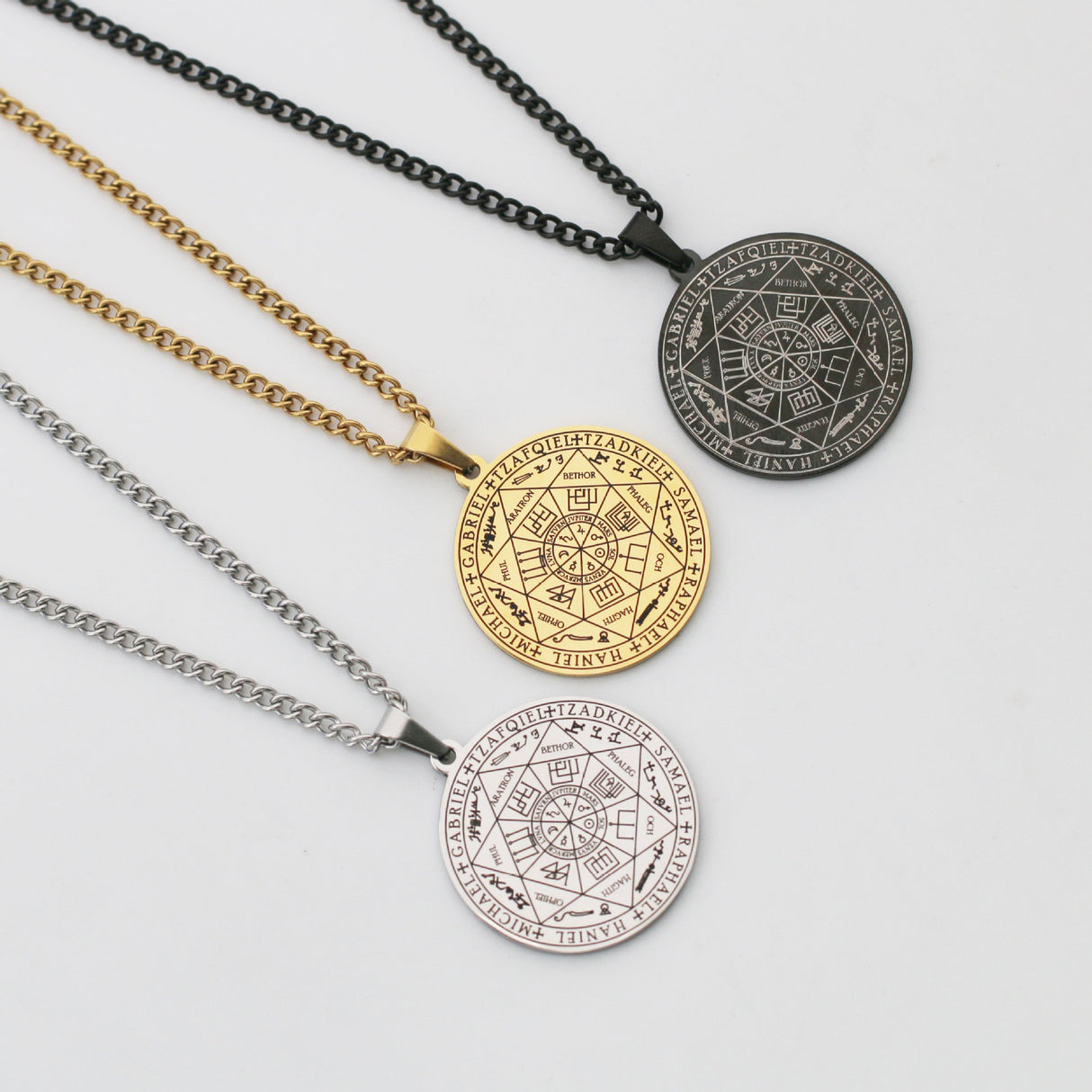 Stainless Steel Necklace Jewelry Seven Angels Magic Circle Pendant DIY Accessories Men's Necklace - V.I.P Digital Presence