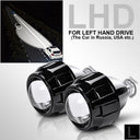 RACBOX 2Pcs 2.5 Inch Universal Bi Xenon HID Projector Lens Silver Black Shroud H1 Xenon LED Bulb H4 H7 Motorcycle Car Headlight - V.I.P Digital Presence