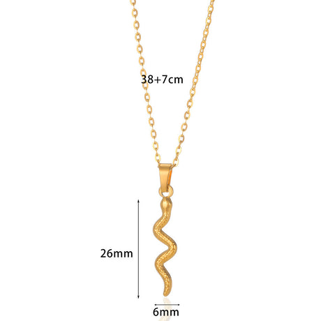 Spirit Snake Pendant Retro Style Personalized Necklace Women's Stainless Steel Gold Plated - V.I.P Digital Presence