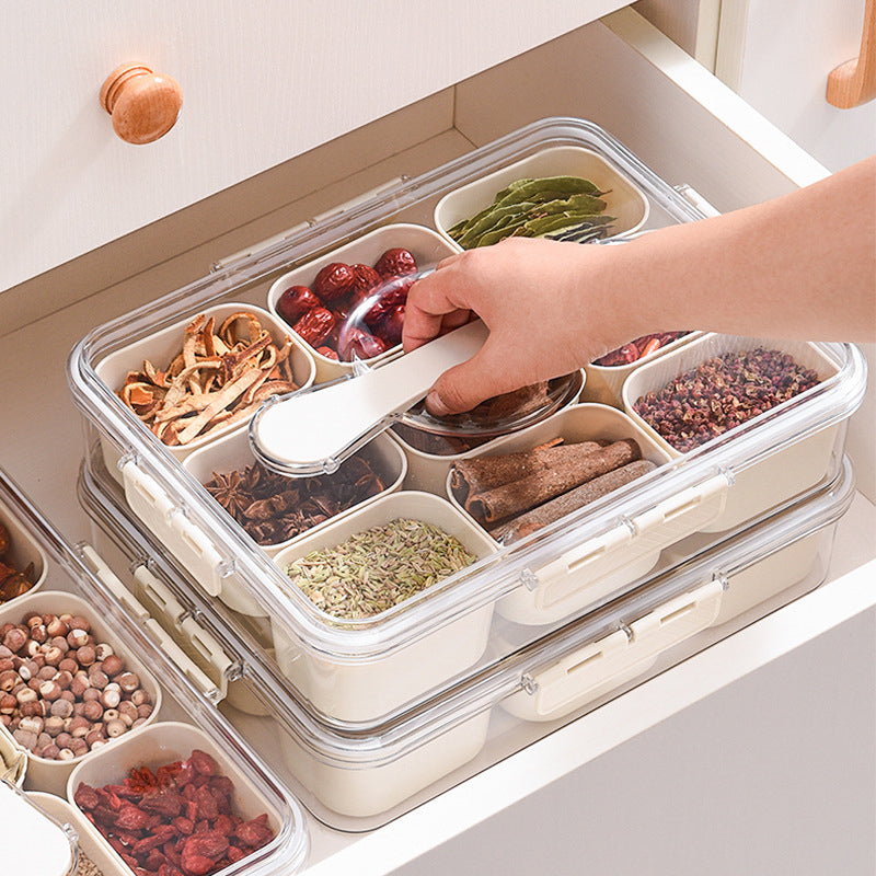 Design Sealed Snackle Storage Box With 9pcs Divider Plastic Divided Veggie Tray With Lid And Handle - V.I.P Digital Presence