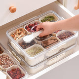 Design Sealed Snackle Storage Box With 9pcs Divider Plastic Divided Veggie Tray With Lid And Handle - V.I.P Digital Presence