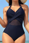 Crisscross Halter Neck One-Piece Swimwear - V.I.P Digital Presence